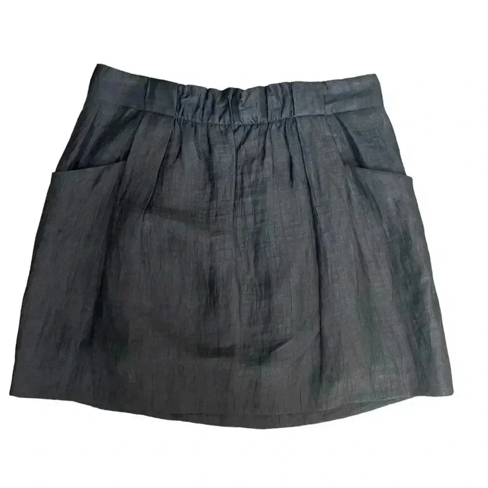 J.Crew Black Linen-Blend Mini Skirt Women’s Size 2